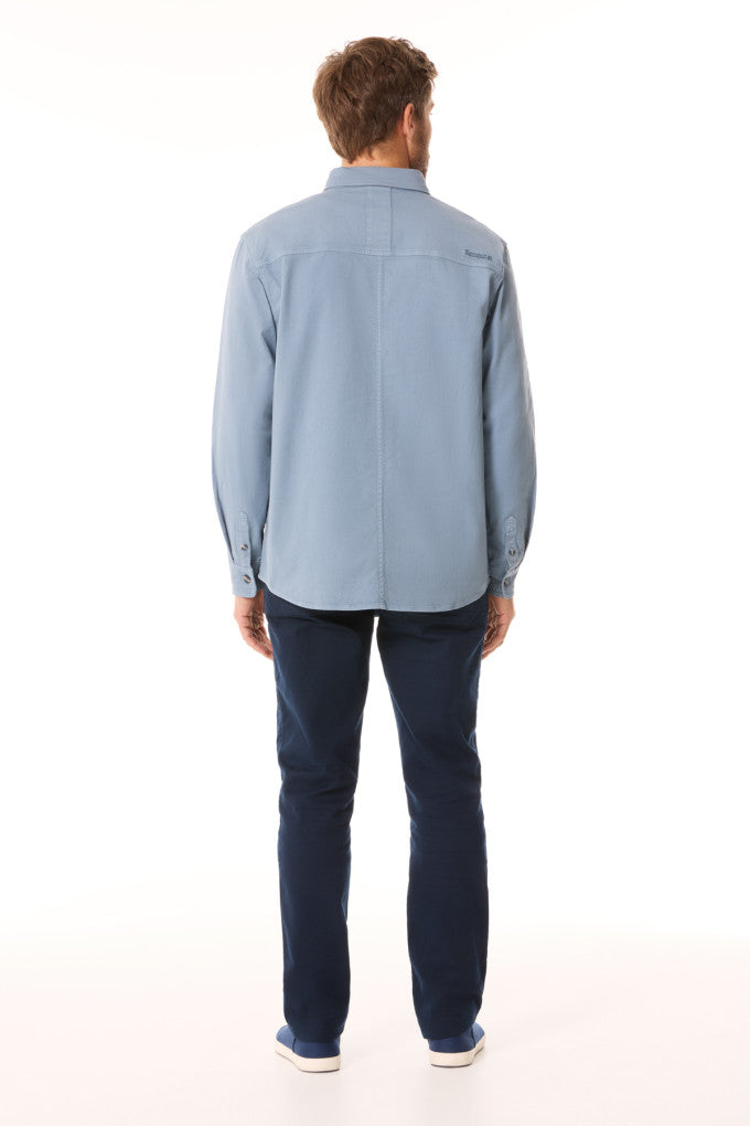 Mousqueton Pouldu Blue/Grey Cotton Twill Shirt