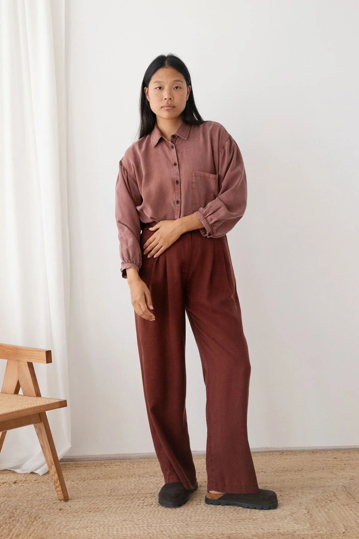 Two Thirds Mesquida Wine Red Trousers