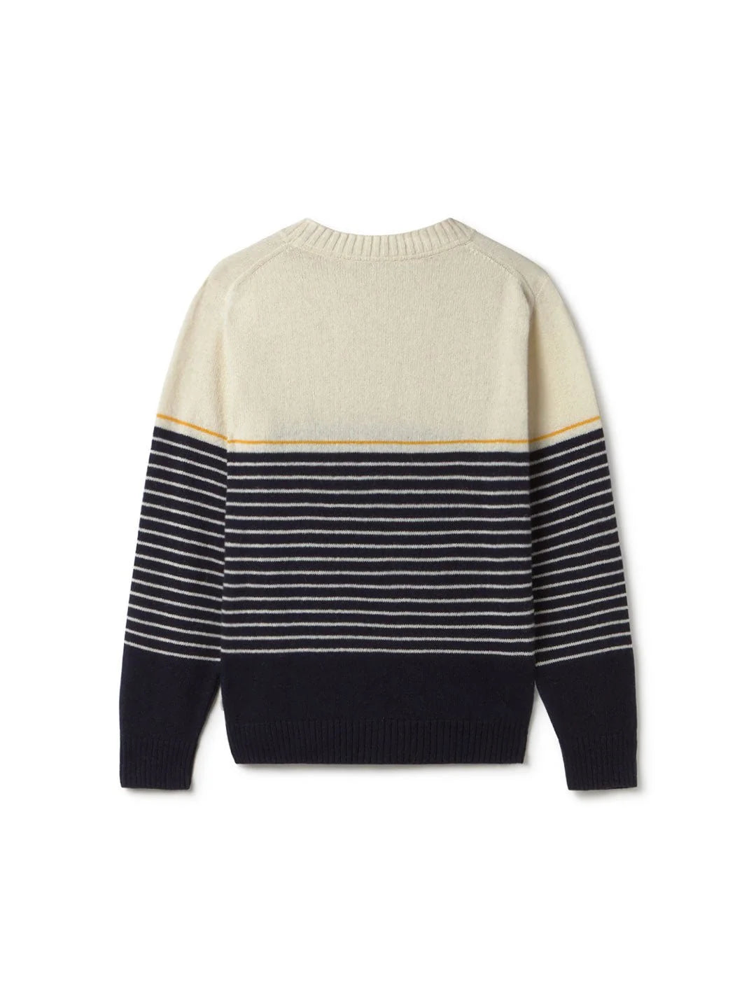 Two Thirds Robberg Navy/Ecru Striped Wool Jumper