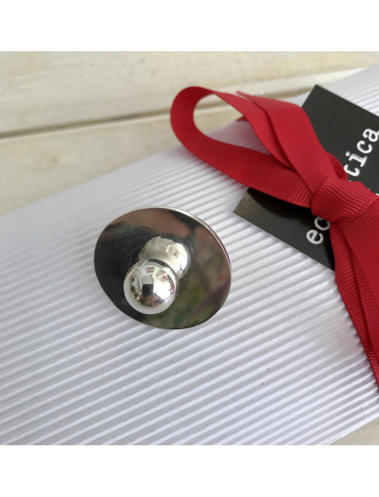 Silver Disc & Ball Ring