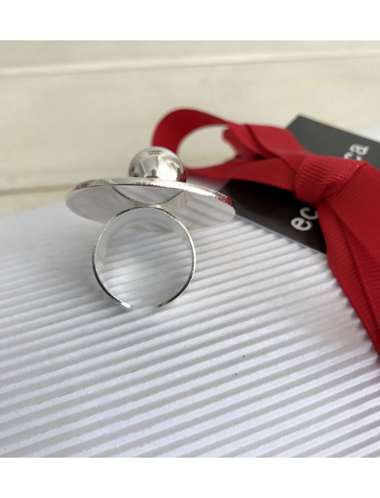 Silver Disc & Ball Ring