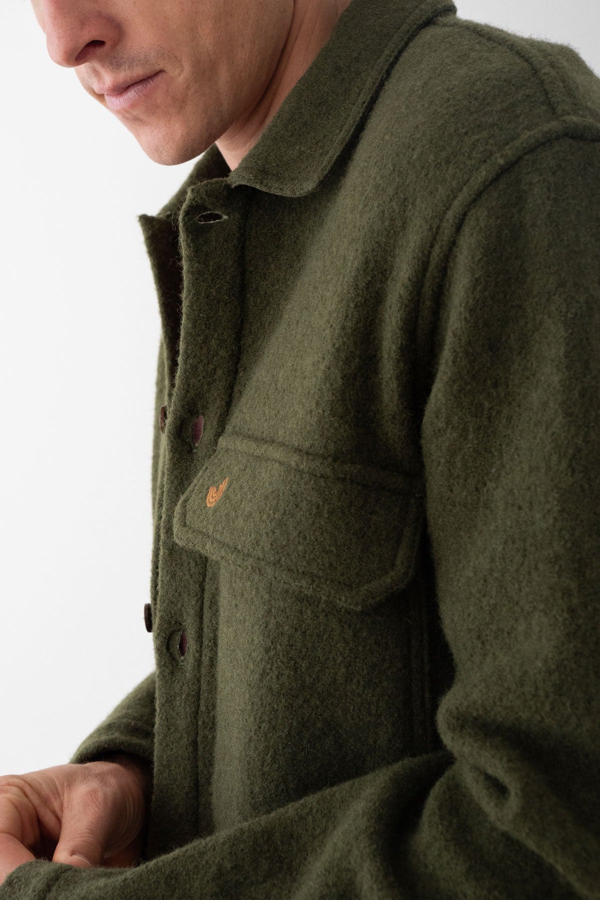 Two Thirds Streedagh Moss Green Wool Jacket