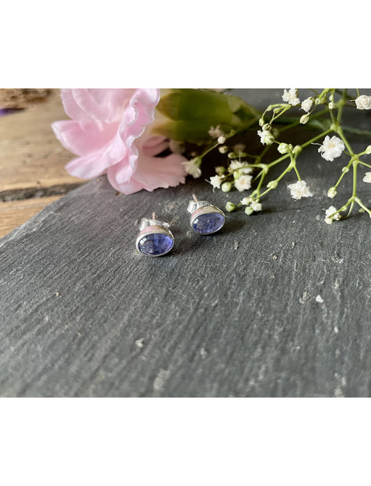 Tanzanite Oval Stud Earrings