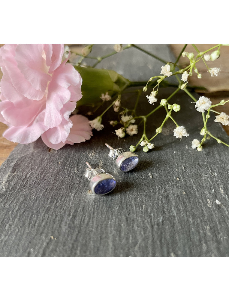Tanzanite Oval Stud Earrings