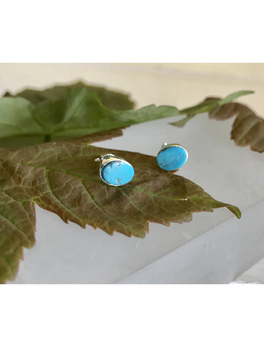 Oval Turquoise Studs