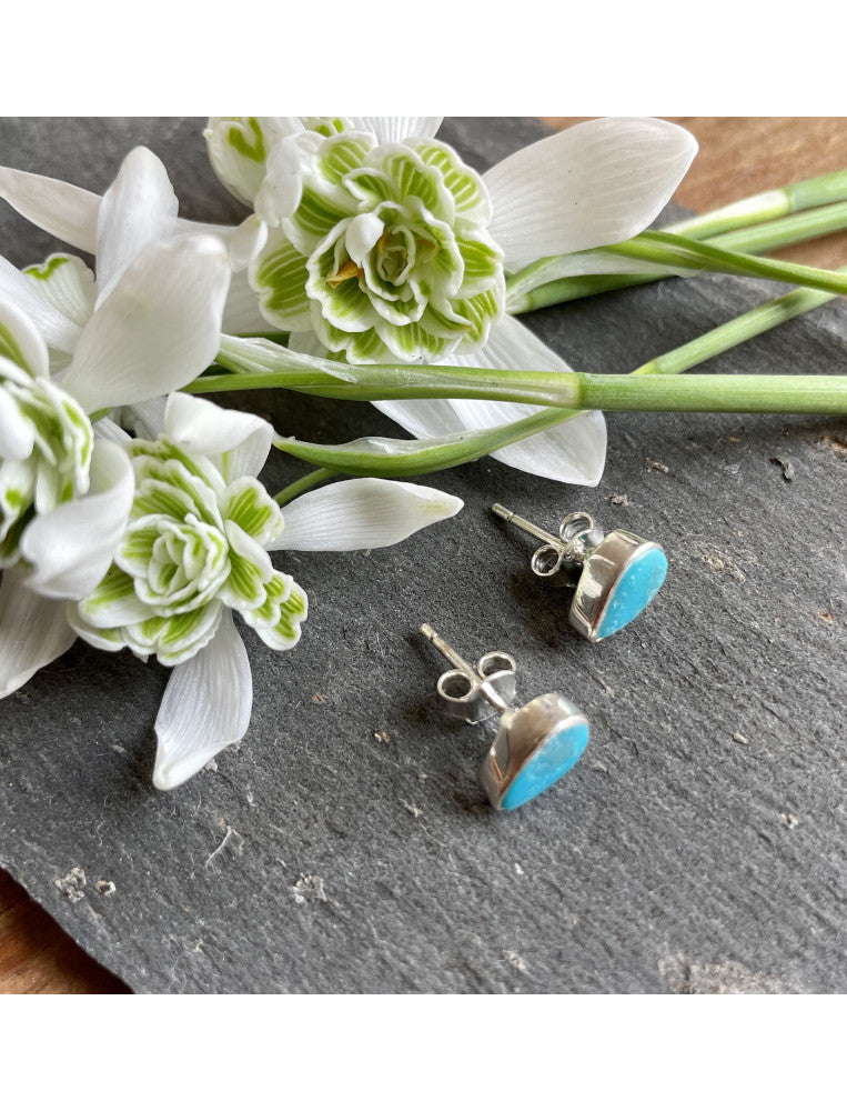 Turquoise Teardrop Studs