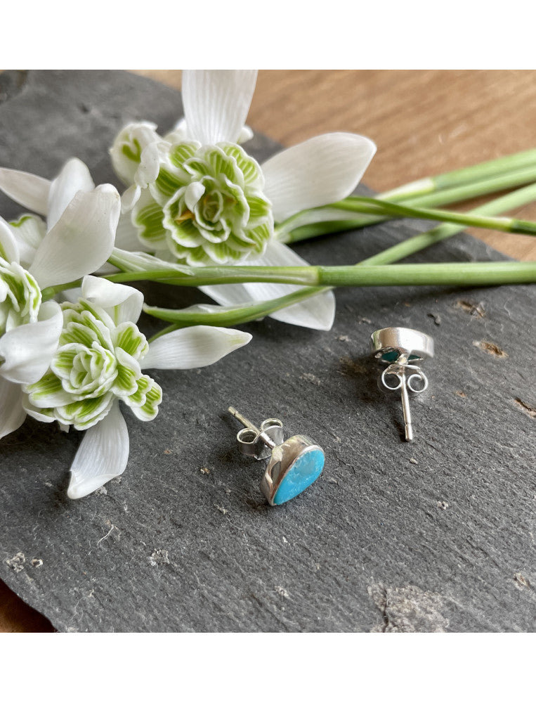 Turquoise Teardrop Studs