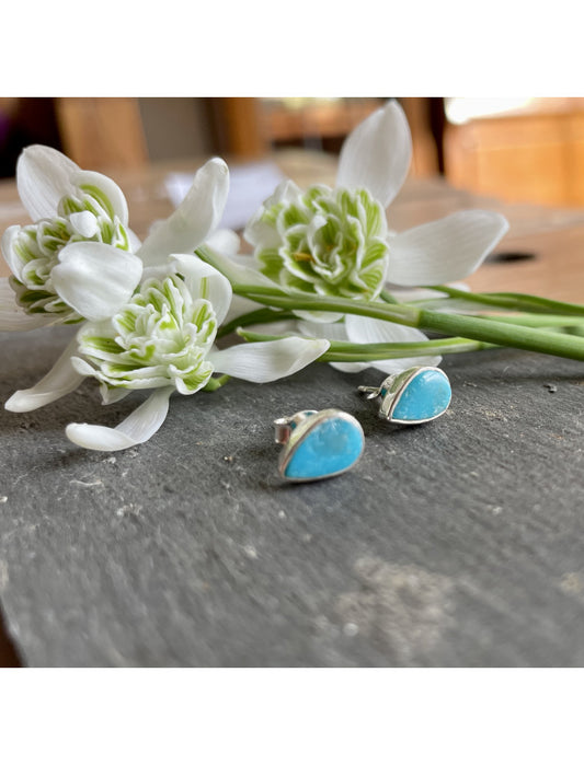 Turquoise Teardrop Studs