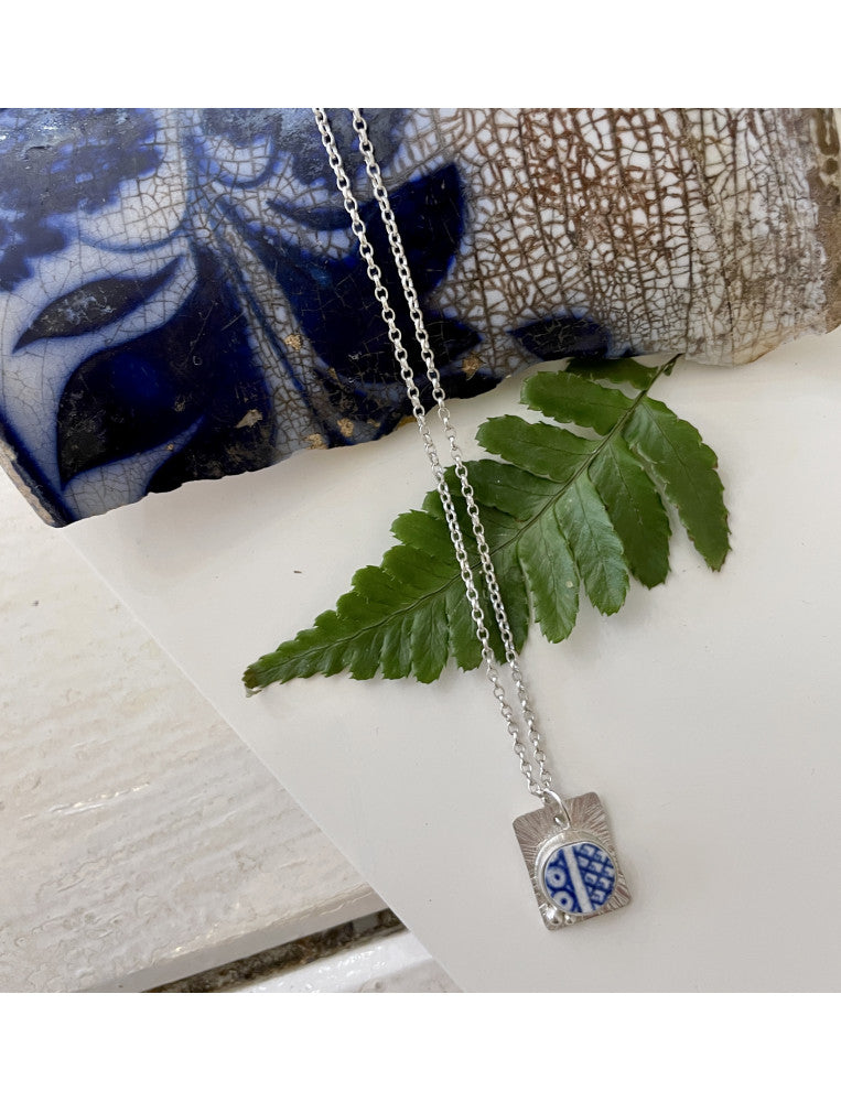 Unearthed Willow Pottery Shard Pendant Necklace