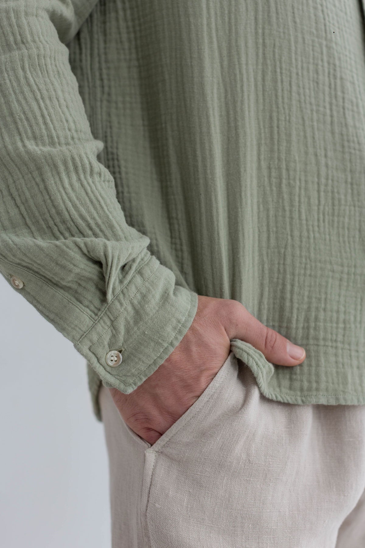 Two Thirds Pistachio Green Unyee Cotton Shirt