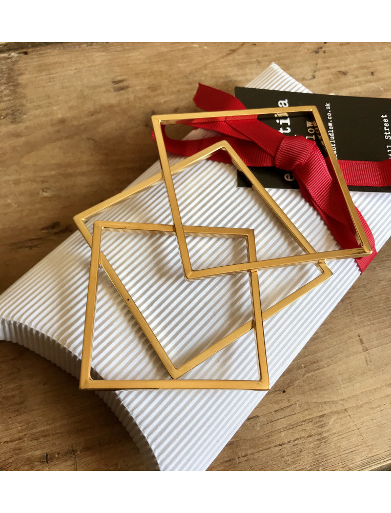 Yellow Gold Square Bangle