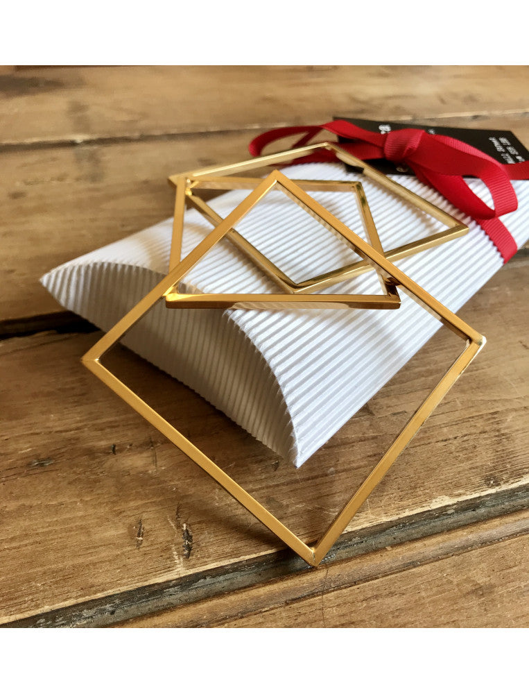 Yellow Gold Square Bangle